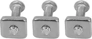 Sliding Fin Screws Standard T Nut Screw and Plate Set Stainless Steel Tool Free Replacement Surfboard Accessories Fit for Longboard Paddle Board Surfing, 3 Pcs Silver