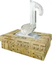 Oleg Cassini Crystal Glass Musical Note Desk Accessory Paper Weight BNIB