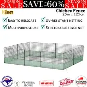 25mx1.25m Poultry Chicken Fence Netting Electric Wire Pet Duck Goose Coop Cage
