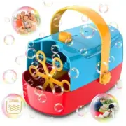 Bubble Machine Durable Automatic Bubble Blower, 18000+ Big Bubbles Per Blue Red