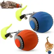 Viuvoiul Speedy 3.0 Tail Upgrade Speedy 3.0 Tail Cat Toy,2025 New Turbo Smart Interactive Cat Ball for Indoor,Automatic Moving Smart Toys withTail Two Speed Adjustment (Blue+Orange, 2PC)