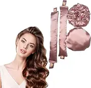 Satin Heatless Hair Curler 2Sets/4PCS, Pillow Rollers with Hair Caps, Soft Heatless Curling Rod Headband for All Hair Types, Soft Rollers Hair Curlers to Sleep In