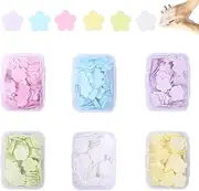 6 Boxes Soap Sheets, 6 Fragrances Flower Boxes, 600 Pieces Soap Sheets for On The Go, Paper Soap, Soap Sheets for Outdoor, Travel, Camping (Lemon, Milk, Rose, Jasmine, Grape, Velvet)