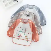 Baby Waterproof Long sleeved Bib Anti dress Kids Eating Painting Smock Aprons