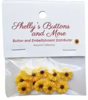 Tiny Sunflowers Bouquet - Shelly's Buttons Flat Back Embellishments Craft Scrap