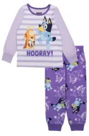 NWT Toddler Girl BLUEY 3T “HOORAY FOR SISTERS” Pajama 2pc Set Microfleece $38