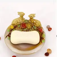 在飛比找momo購物網優惠-【JEN】陶瓷動物造型菸灰缸飾品香皂收納擺飾盤(4款可選)