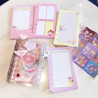 在飛比找蝦皮購物優惠-小女孩韓國文具ins A6道林紙手帳本內頁替芯卡通粉色活頁筆