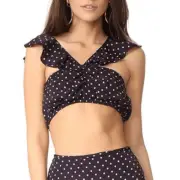 NEW For love and lemons ruffle polka dot crop top