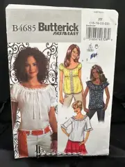 Butterick 4685 Pleasant Pullover Top Variations Pattern Misses Sz 16-22 UNCUT