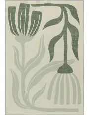 [Miss Amara] Quella Botanical Washable Rug in Green