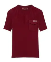 Gucci Intarsia Rib Top S,XS,L,M Rosso Ancora red