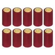 100Pcs PVC Heat Shrink Capsules Wine Shrink Wrap Cap Grape Shape, 30x60mm Red