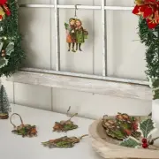 VHC Brands Winter Nostalgia Metal Ornament Set of 6 - 4.25 inch