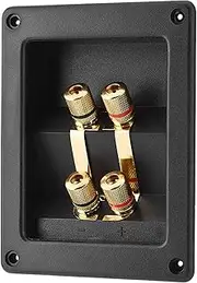 Speaker Box Terminal, 4 Copper Binding Post Terminal Cable Connector 4-Way Speaker Box Terminal Subwoofer Cable Plug Acoustic Components