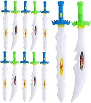 Abaodam 12Pcs Glowing Sword for Lightweight Small Plastic Swords with Cartoon Design for Safe and Fun
