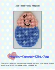 Baby Boy Magnet - Plastic Canvas Pattern or Kit