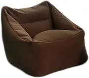 UYSOFRCV Lazy Lounger Bean Bag Chair Cover, Solid Color Simple Design Seat Recliner Washable Premium Soft Cotton Linen Sack Bean Bag for Adults,Kids,Teens,Brown