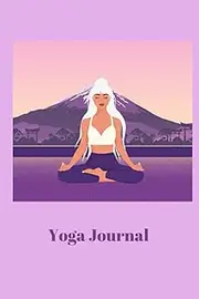 Woman with Long White Hair and Purple Pants in Lotus Position Yoga Notebook to Capture Sessions: Yoga Journal (6 x 9 inches, 150 pages)