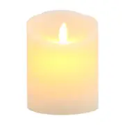 IVORY LED Wax Pillar Candle 10cm