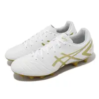 在飛比找ETMall東森購物網優惠-Asics 足球鞋 DS Light 男鞋 白 金 皮革 塑