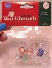 TRIM-A-TREE Santa's Workbench 4 Mini Ornaments (NEW)