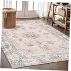 Washable Pink Rug 5x7 Area Rugs,Boho Soft Large Living Room Rug for Bedroom