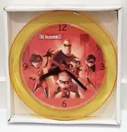 The Incredibles 7" Gold novelty wall/desk clock Brand New Kids Disney Pixar