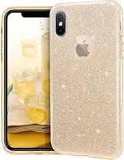 MATEPROX iPhone Xs case,iPhone X Glitter Bling Sparkle Cute Girls Women Protective Case for iPhone Xs/X 5.8"-Gold