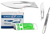 Sterile #21+23 Surgical Blades W/Handle #4 Scalpel Knife Handle Medical Dental