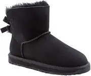 Ozwear Ugg Women's Classic Mini Bailey Bow Ugg Boot, Black, US 8