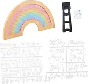 OFFSCH 1 Set Rainbow Felt Letter Board DIY Message Board with Frame Changeable Letters for Home Decor for Weddings Parties and Creative Displays