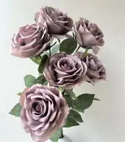 Dusty Mauve Rose Stem Artificial Garden Flowers DIY Bouquets Arrangements Roses