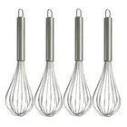 4Pcs Anit-Rust Whisk Egg Beater Manual Balloon Wire Stainless Steel Milk Blender
