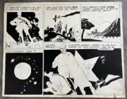 Original Vintage Art WW2 Propag Cartoon By Gene Smith 1947 24X40 Hitler Stalin