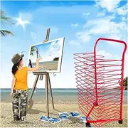 Art Drying Rack,16-Layer Silk Screen Drying Racks,Movable Display and Air-Drying Drawing Board Storage Rack,for Creative Studios,Classrooms(55x44x85.5cm)