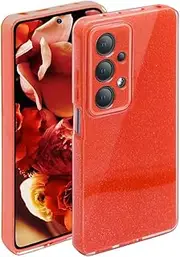 [ATISIJIE] Glitter Case for Samsung Galaxy A53 5G Case, Silicone Shockproof Mobile Phone Case, Glitter Protective Case for Women and Girls for Samsung Galaxy A53 5G, Red