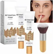 BB Tinted Moisturizer SPF 30 - Hydrating & Smoothing BB Cream with Broad-*Spectrum* SPF, Full Coverage for Light-Medium Skin Tones, BB Tinted Care Primer, Lightweight&Silky (Wheat, 2 PCS)
