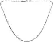 [Bling Jewelry] Unisex Classic Strong 3-5mm Twist Cable Wheat Foxtail Rope Chain Necklace for Men - Black Silver Gold Plated Stainless Steel - 18 20 24 30 Inch