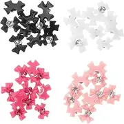 VICASKY 40pcs Bow Nail Charms Elegant Rhinestone Manicure Decor for DIY Nail Art Mobile Cases and Hair Accessories Special Occasions
