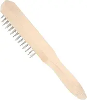 Mobestech Cleaning Tool with Wooden Handle Manual Hand Brush for Effortless Fish Scaling Stainless Steel Wire for Efficient Kitchen Use Comfortable Grip for Easy