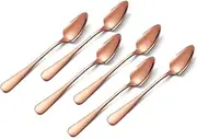 Namzi - 6 x Stainless Steel Grapefruit Spoons, Serrated Edge (Rose Gold)