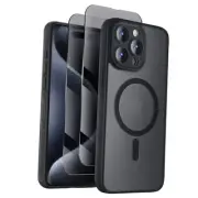 Designed for iPhone 15 Pro Max Case, Compatible with MagSafe, with Black