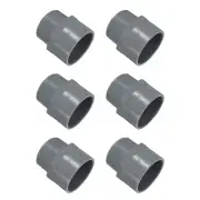 6 Pcs Union PVC Pipe Fitting 1.5" Male Adapter Thread Connector, Grey