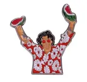 HARRY STYLES WITH WATERMELON ENAMEL PIN - FREE AU POST - AU STOCK