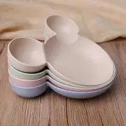 4pcs, Mickey Wheat Bowl Straw Cutlery Minnie Bowl Gift Funny Dinner Plate Fruit Bowl For Restaurant Use