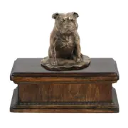 Whippet wooden low urn Art-Dog