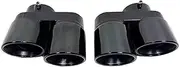 Compatible For BMW X5 X6 X7 Quad Tailtip 2019 to 2024 G05 G06 G07 Muffler Carbon Fiber Exhaust Tip Tip Nozzle Exhaust Head(Black A)