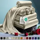 Satin Bed Sheets - 6 Piece Luxury Silky King Size Bedding Set - Softer than Silk