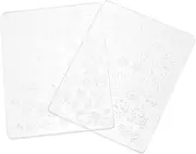 OFFIGAM 2PCS Nail Stencil Template Flexible Silicone Stamping Plates for DIY Nail Art Easy to Use with Non Sticky Design UV Gel